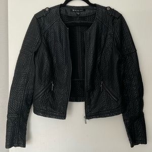 Bland Noir Faux Leather Jacket